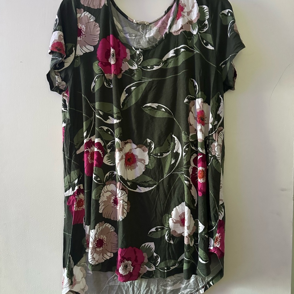 Floral Green Women's Top